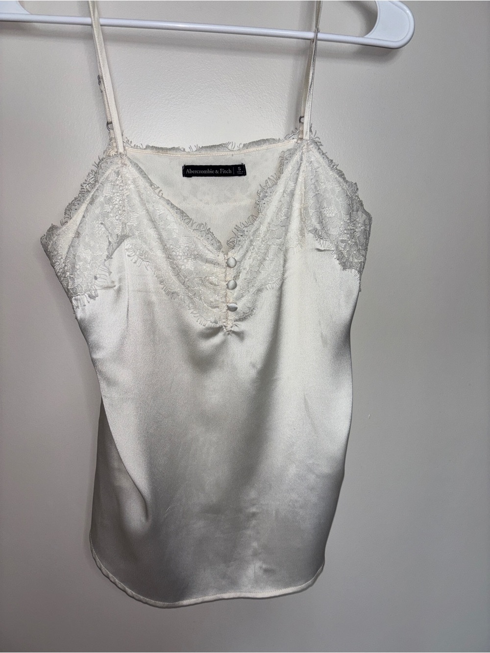 Abercrombie & Fitch Y2K Ivory Lace Satin Cami